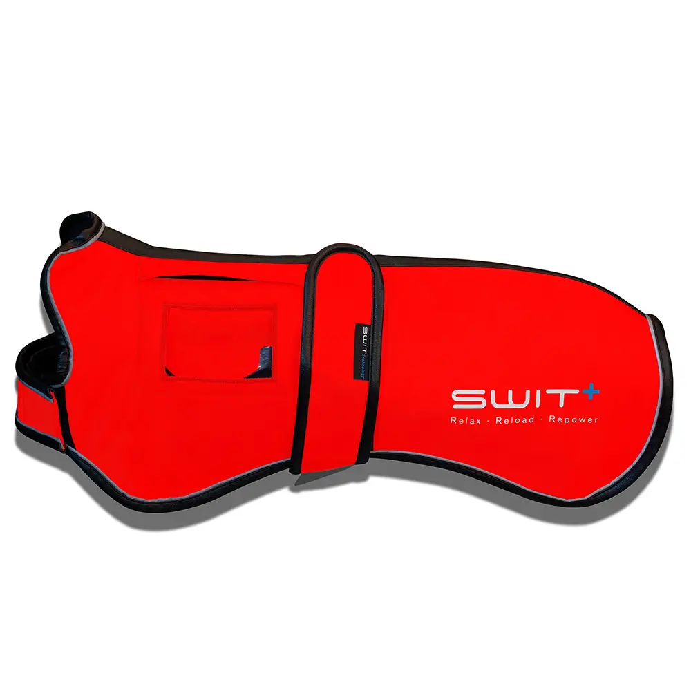 SWIT® Hundejacke mit integriertem Neurobalance-System – in verschiedenen Farben erhältlich mit 5 Modi zur Förderung von Entspannung, Konzentration und Regeneration.