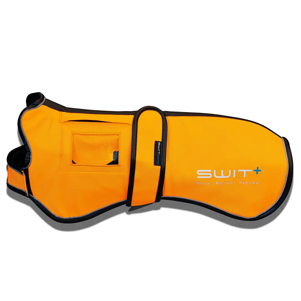 SWIT® Hundejacke mit integriertem Neurobalance-System – in verschiedenen Farben erhältlich mit 5 Modi zur Förderung von Entspannung, Konzentration und Regeneration.