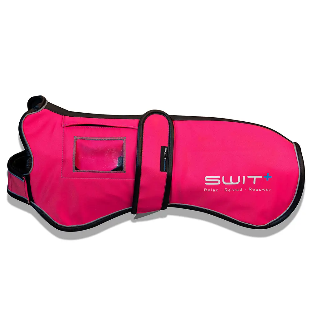SWIT® Hundejacke mit integriertem Neurobalance-System – in verschiedenen Farben erhältlich mit 5 Modi zur Förderung von Entspannung, Konzentration und Regeneration.